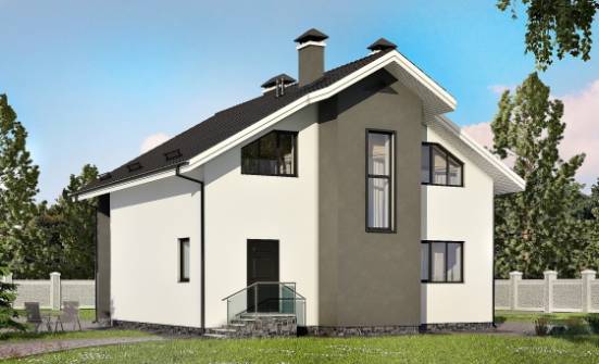 150-005-Л Проект двухэтажного дома мансардой, бюджетный домик из газобетона Балашов | Проекты домов от House Expert