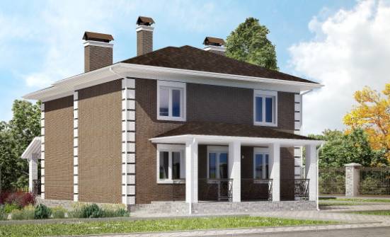 185-002-П Проект двухэтажного дома, недорогой коттедж из блока Саратов | Проекты домов от House Expert