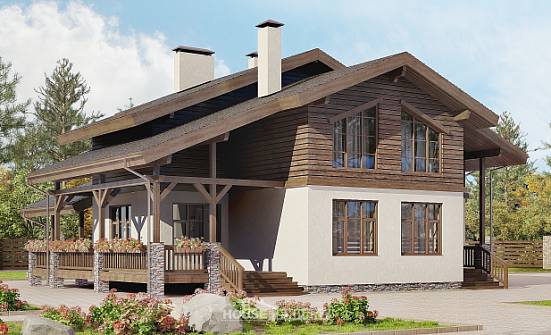 210-006-Л Проект двухэтажного дома с мансардой, уютный дом из кирпича Саратов | Проекты домов от House Expert