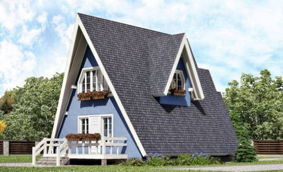 100-002-П Проект двухэтажного дома мансардой, уютный коттедж из дерева Ртищево | Проекты домов от House Expert