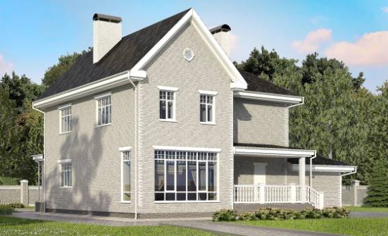 190-001-Л Проект двухэтажного дома, гараж, классический домик из кирпича Вольск | Проекты домов от House Expert