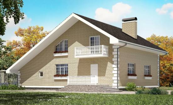190-005-П Проект двухэтажного дома с мансардой и гаражом, современный домик из газобетона Маркс | Проекты домов от House Expert