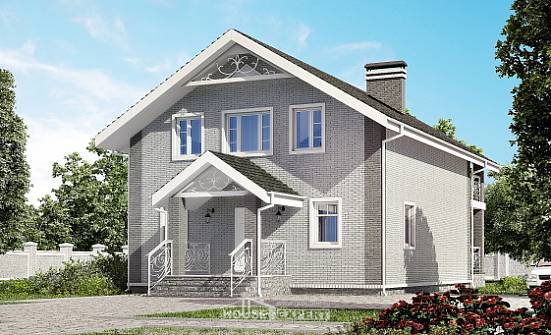 150-007-П Проект двухэтажного дома мансардный этаж, компактный коттедж из керамзитобетонных блоков Ершов | Проекты домов от House Expert