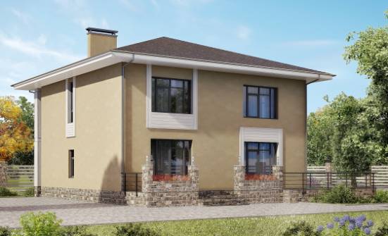 180-015-Л Проект двухэтажного дома, доступный загородный дом из арболита Саратов | Проекты домов от House Expert