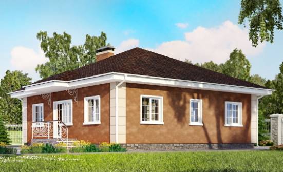 100-001-Л Проект одноэтажного дома, современный дом из газобетона Саратов | Проекты одноэтажных домов от House Expert