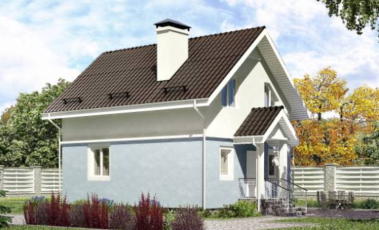 095-002-П Проект двухэтажного дома мансардный этаж, компактный коттедж из газобетона Ершов | Проекты домов от House Expert
