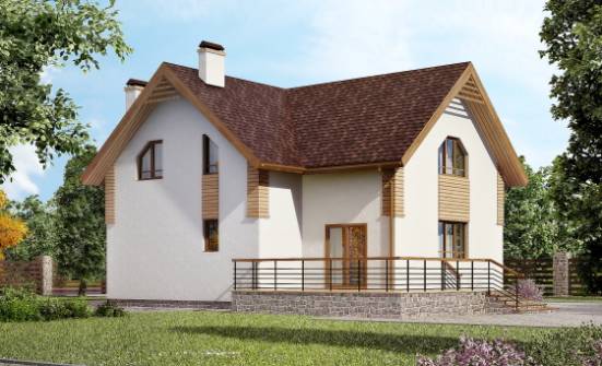 150-009-П  Проект двухэтажного дома с мансардой, бюджетный коттедж из твинблока Ртищево | Проекты домов от House Expert