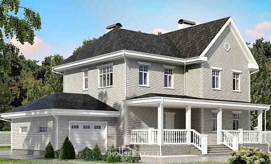 190-001-Л Проект двухэтажного дома, гараж, классический домик из кирпича Вольск | Проекты домов от House Expert