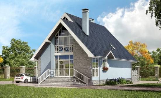 170-003-П Проект двухэтажного дома мансардой, простой дом из блока Саратов | Проекты домов от House Expert