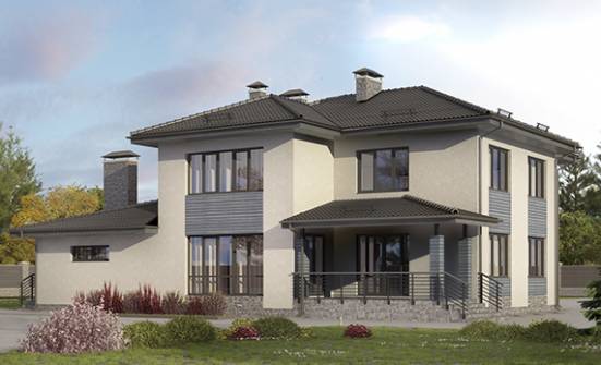 340-005-П Проект двухэтажного дома, гараж, красивый дом из керамзитобетонных блоков Саратов | Проекты домов от House Expert