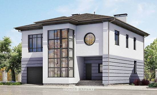 300-006-Л Проект двухэтажного дома, гараж, классический коттедж из кирпича Вольск | Проекты домов от House Expert