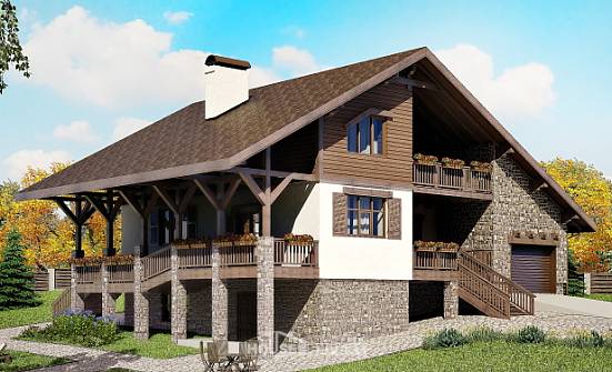 300-003-П Проект трехэтажного дома мансардный этаж, гараж, просторный загородный дом из кирпича Вольск | Проекты домов от House Expert