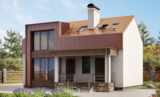 120-004-Л Проект двухэтажного дома мансардой, доступный дом из арболита Балаково | Проекты домов от House Expert