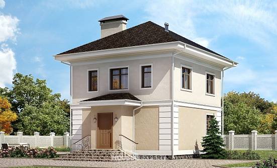 090-003-Л Проект двухэтажного дома, современный коттедж из газосиликатных блоков Саратов | Проекты домов от House Expert