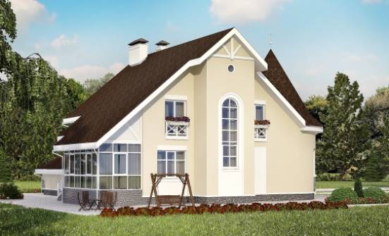 275-001-Л Проект двухэтажного дома мансардой и гаражом, большой дом из кирпича Энгельс | Проекты домов от House Expert