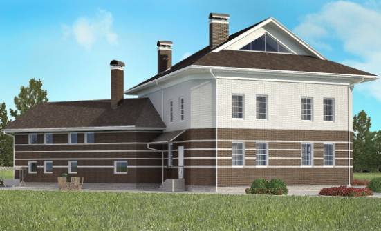 410-001-П Проект двухэтажного дома и гаражом, уютный коттедж из кирпича Ртищево | Проекты домов от House Expert