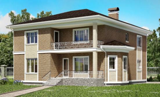 335-002-П Проект двухэтажного дома, гараж, уютный загородный дом из кирпича Балаково | Проекты домов от House Expert
