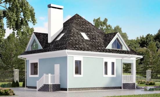 110-001-Л Проект двухэтажного дома с мансардным этажом, бюджетный домик из блока Ершов | Проекты домов от House Expert