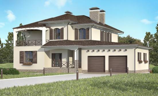 285-002-П Проект двухэтажного дома и гаражом, просторный загородный дом из кирпича Саратов | Проекты домов от House Expert