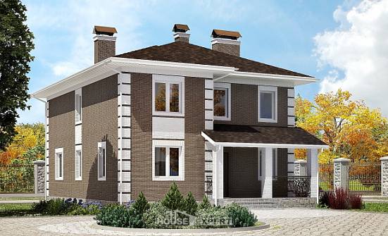 185-002-П Проект двухэтажного дома, недорогой коттедж из блока Саратов | Проекты домов от House Expert