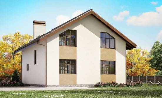 170-002-П Проект двухэтажного дома с мансардой, доступный коттедж из арболита Балашов | Проекты домов от House Expert