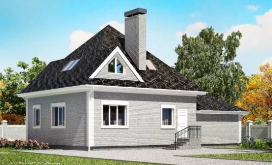 135-001-Л Проект двухэтажного дома мансардой и гаражом, современный коттедж из кирпича Ртищево | Проекты домов от House Expert