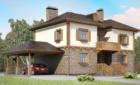 155-006-Л Проект двухэтажного дома, гараж, компактный коттедж из арболита Балаково | Проекты домов от House Expert