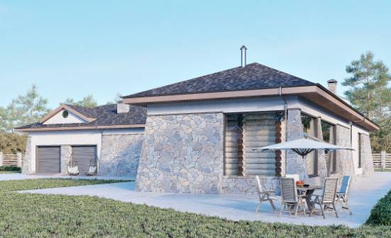 280-004-Л Проект одноэтажного дома, гараж, уютный загородный дом из теплоблока Балашов | Проекты домов от House Expert
