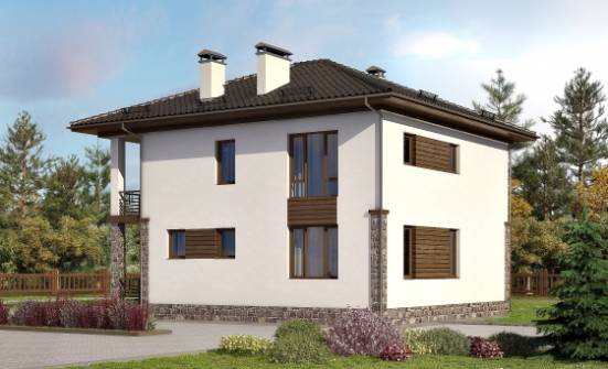 170-005-П Проект двухэтажного дома, классический домик из газосиликатных блоков Вольск | Проекты домов от House Expert