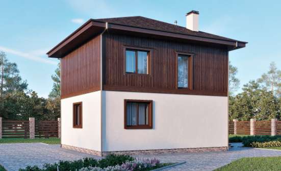 100-006-Л Проект двухэтажного дома, бюджетный загородный дом из теплоблока Саратов | Проекты домов от House Expert