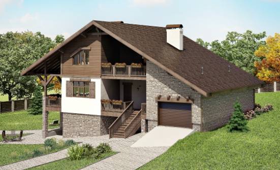 300-003-П Проект трехэтажного дома мансардный этаж, гараж, просторный загородный дом из кирпича Вольск | Проекты домов от House Expert