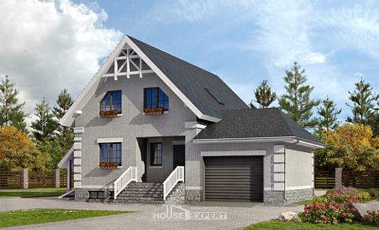 200-009-П Проект трехэтажного дома мансардой и гаражом, средний коттедж из пеноблока Энгельс | Проекты домов от House Expert
