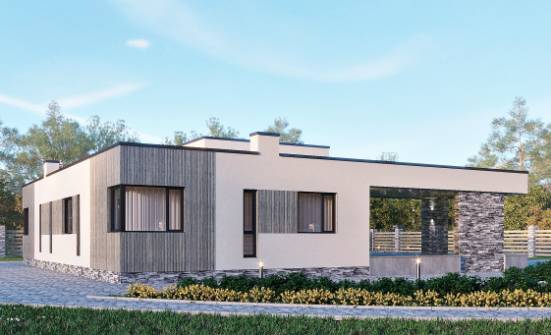 175-001-Л Проект одноэтажного дома, компактный домик из твинблока Саратов | Проекты домов от House Expert