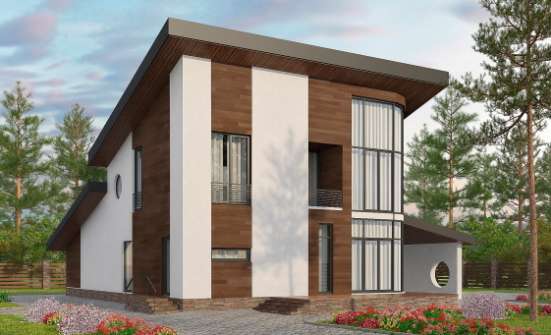 230-001-П Проект двухэтажного дома мансардой, средний коттедж из кирпича Балаково | Проекты домов от House Expert