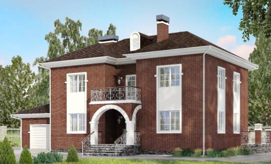 180-006-Л Проект двухэтажного дома, гараж, просторный загородный дом из кирпича Ершов | Проекты домов от House Expert