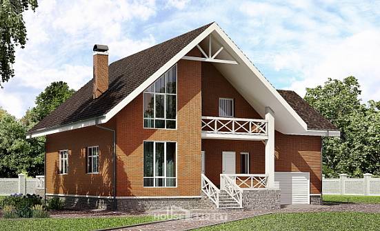 215-001-П Проект двухэтажного дома мансардой и гаражом, средний дом из блока Саратов | Проекты домов от House Expert