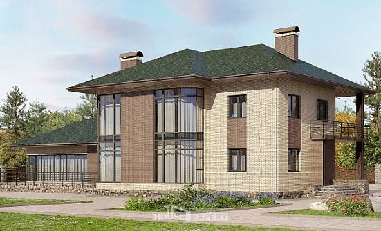 305-003-П Проект двухэтажного дома, большой коттедж из бризолита Ершов | Проекты домов от House Expert