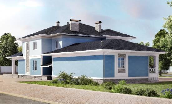 620-001-П Проект трехэтажного дома, гараж, просторный домик из бризолита Ершов | Проекты домов от House Expert