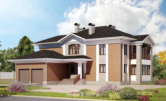 520-002-Л Проект трехэтажного дома, гараж, уютный домик из поризованных блоков Ртищево | Проекты домов от House Expert