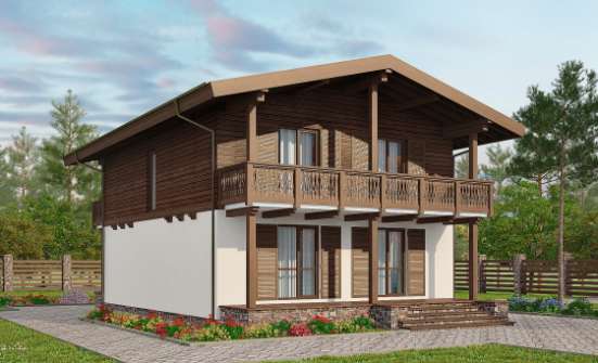 150-016-Л Проект двухэтажного дома с мансардой, уютный загородный дом из бризолита Вольск | Проекты домов от House Expert