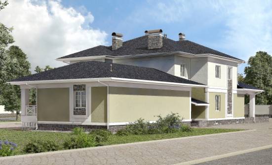 620-001-Л Проект трехэтажного дома и гаражом, классический загородный дом из твинблока Энгельс | Проекты домов от House Expert