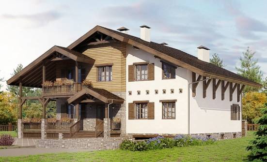 400-004-П Проект трехэтажного дома с мансардой и гаражом, современный домик из кирпича Энгельс | Проекты домов от House Expert