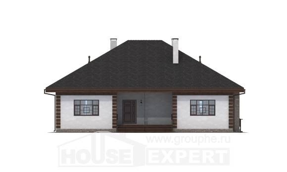 135-003-П Проект одноэтажного дома, компактный домик из керамзитобетонных блоков Энгельс, House Expert