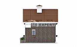 045-001-Л Проект двухэтажного дома с мансардой, компактный коттедж из поризованных блоков Маркс, House Expert
