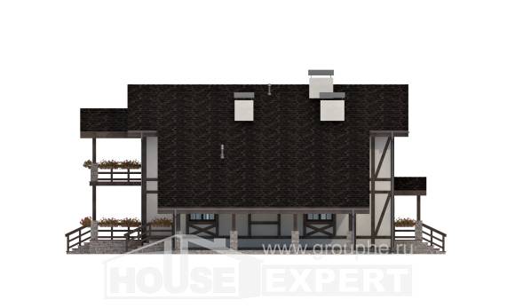 250-002-Л Проект двухэтажного дома с мансардным этажом, гараж, простой дом из кирпича Вольск, House Expert