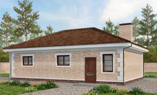 070-005-П Проект гаража из кирпича Ершов | Проекты одноэтажных домов от House Expert