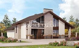 480-001-Л Проект трехэтажного дома мансардой, красивый коттедж из бризолита Саратов, House Expert