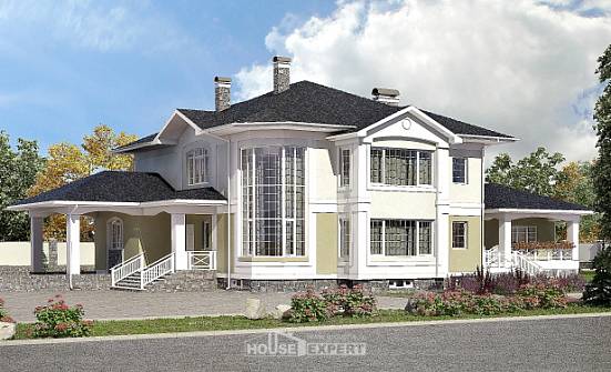 620-001-Л Проект трехэтажного дома и гаражом, огромный домик из теплоблока Маркс | Проекты домов от House Expert