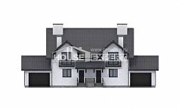 290-003-П Проект двухэтажного дома с мансардным этажом, классический коттедж из твинблока Вольск, House Expert