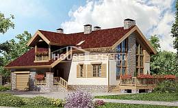 165-002-П Проект двухэтажного дома мансардный этаж, гараж, бюджетный загородный дом из арболита Вольск, House Expert